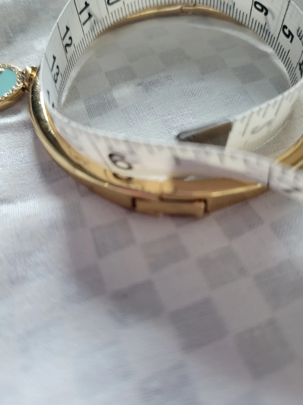 Kate Spade NY Gold Tone Hinged Bangle Bracelet with Turquoise Enamel AIRES Charm - Picture 6 of 6